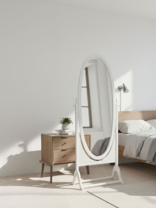 Rivoli Ayaklı Ahşap Oval Boy Aynası 58x165