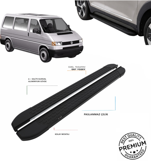 T4 TRANSPORTER KISA ŞASE 1995 1996 1997 1998 1999 2000 2001 2002 2003 ARACA ÖZEL SİYAH YAN BASAMAK