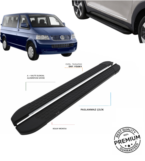T5 TRANSPORTER KISA ŞASE 2003 2015 YILLARI ARASI ARACA ÖZEL SİYAH YAN BASAMAK
