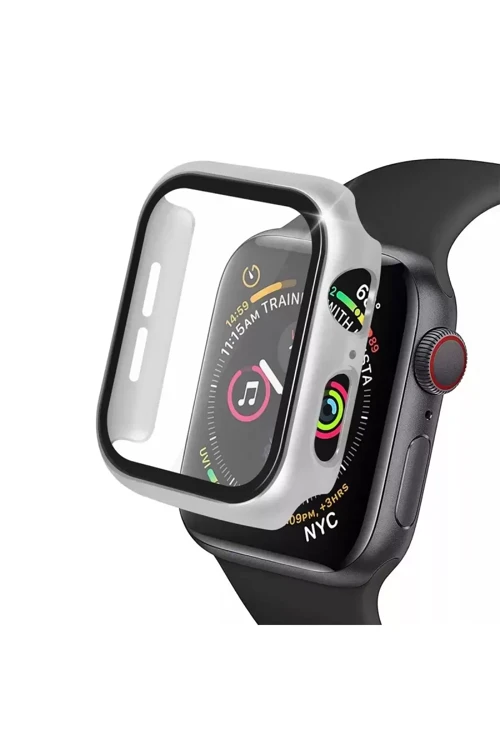 Newface Apple Watch 41Mm Camlı Kasa Ekran Koruyucu - Gümüş 481348