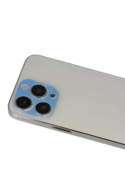 Newface iPhone 13 Pro Max Rainbow Kamera Lens Koruma Cam - Mavi 481348