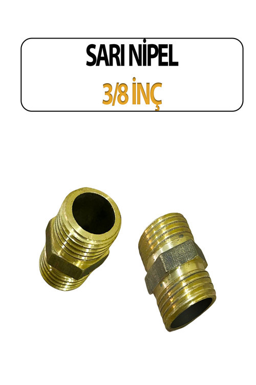Pirinç Sarı Nipel 3/8 İnç