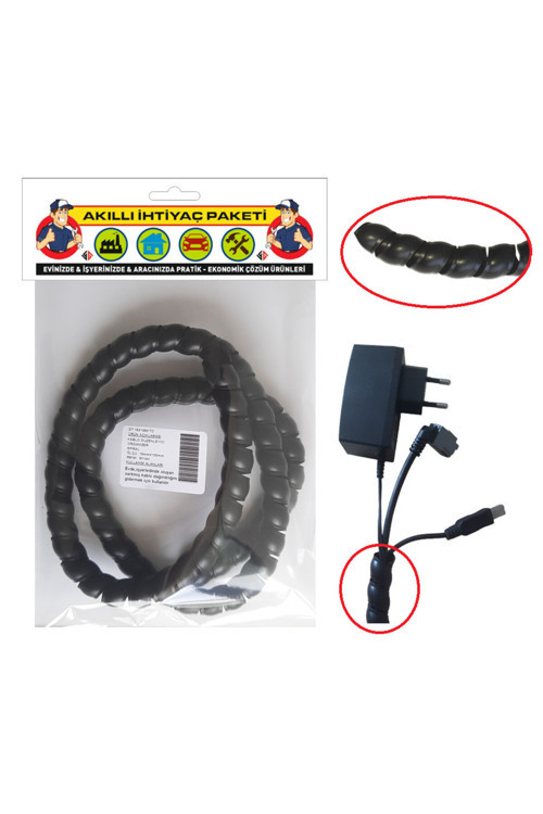 Gt 15x100kto Kablo Duzenleyıcı Organızer Sprıyal 1.5cmx100cm Sıyah