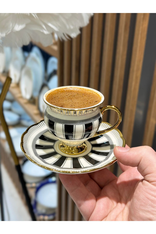 6lı Piano Victoria Porselen Kahve Fincanı - RYS-186