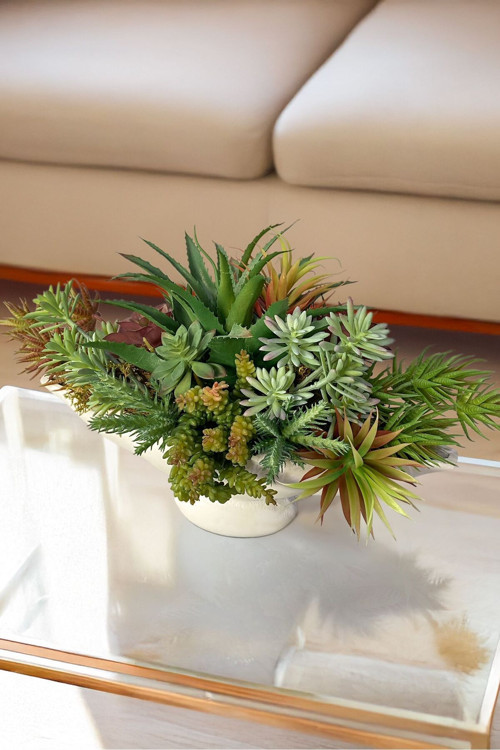 Yapay Mini Etli Echeveria Sukulent Açık Yeşil 8 cm