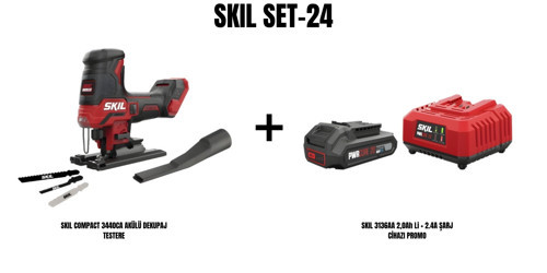 SKIL Set-24 (SKIL COMPACT 3440CA AKÜLÜ DEKUPAJ TESTERE+SKIL 3136AA 2,0Ah Li + 2.4A ŞARJ CİHAZI PROMO)