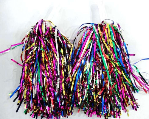 PonPon Parlak Rengarenk Amigo Sopalı Dayanıklı Hafif Tezahürat Ponponu 1 Çift