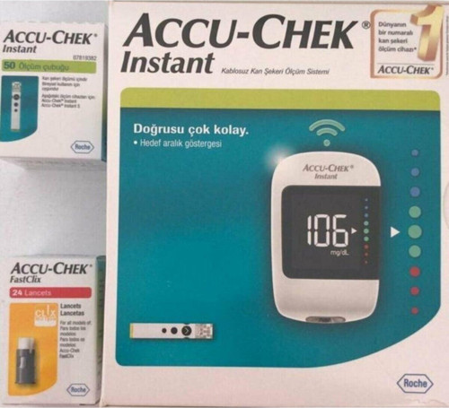 Accu Chek Instant Ölçüm Cıhazı +50 Adet Strip +24'Lü Fastclix