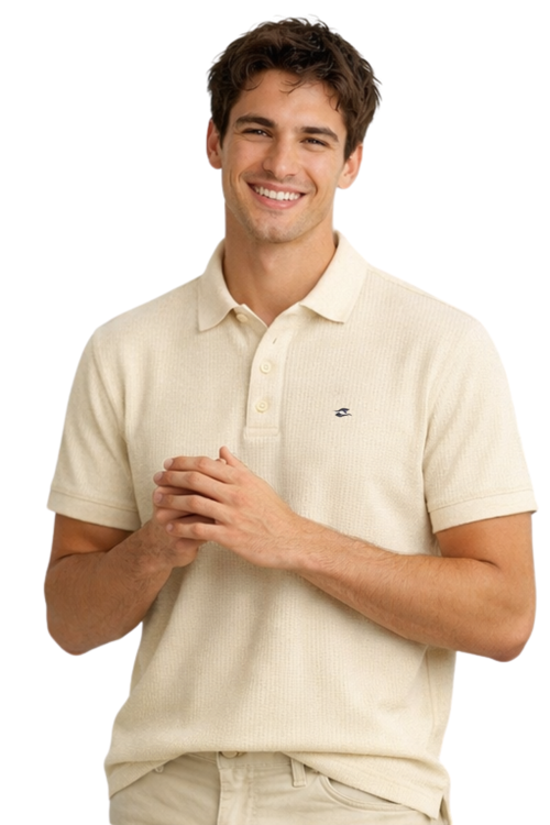Pike Kumaşlı Erkek Bej-Ekru Polo Tişört 7152-02