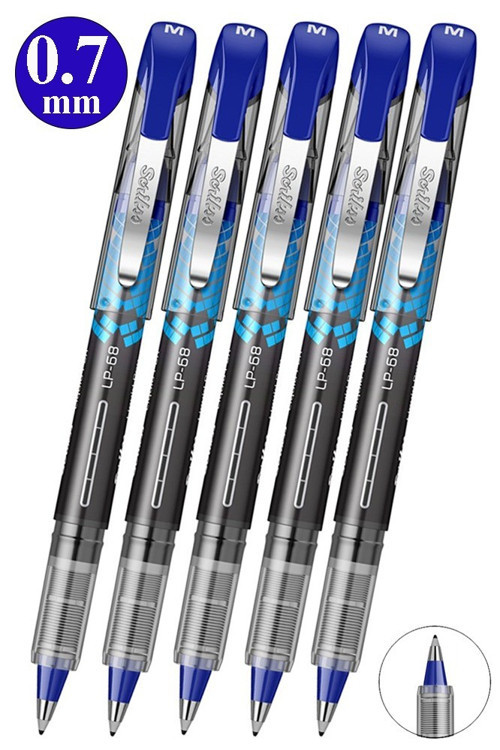 Mavi Pilot Kalem LP-68 5 Adet Scrikss Liquid Pen Pilot Kalem 0.7mm Uçlu Pilot Kalem Hızlı Kuruyan Mürekkepli Pilot