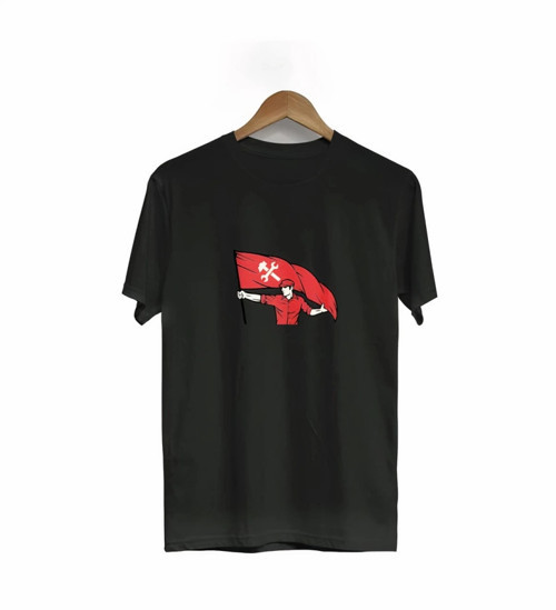 1 Mayıs Emekçilerimiz İçin Özel Tasarım Bayraklı Emekçi Baskılı Tshirt