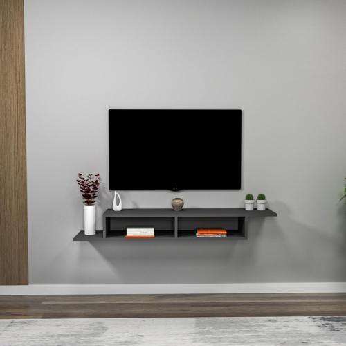 Muson Raflı Duvara Monte TV Sehpası, Antrasit - Muson