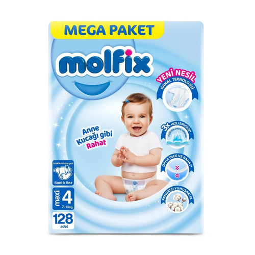 Mega Paket Bebek Bezi 4 Beden 7-14 Kg 128 Adet