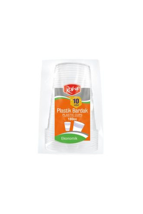 3 Adet Plastik Şeffaf Bardak 10'Lu 180 Cc