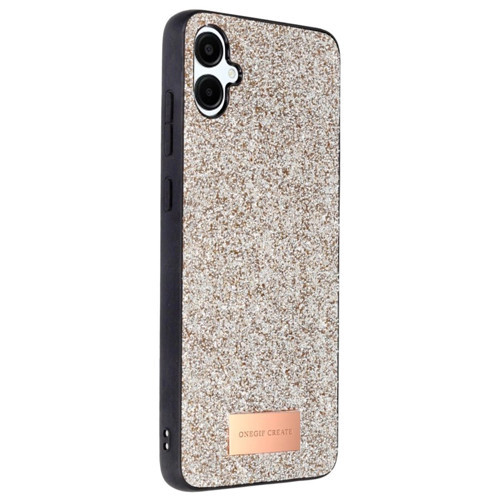 Onegif Galaxy A06 Bright Simli Kapak - Gold