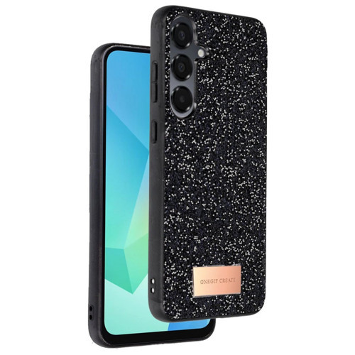 Onegif Galaxy A26 Bright Simli Kapak - Siyah