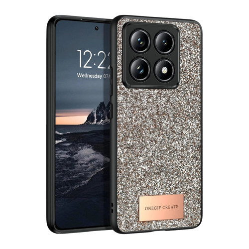 Onegif Mi 14T Pro Bright Simli Kapak - Gold