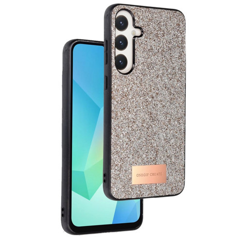 Onegif Galaxy A36 Bright Simli Kapak - Gold