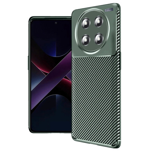 Honor Magic 7 Lite Kılıf Auto Fus Karbon Kapak - Koyu Yeşil