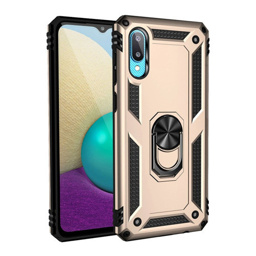 Galaxy A02 Kılıf Sofya Yüzüklü Kapak - Gold