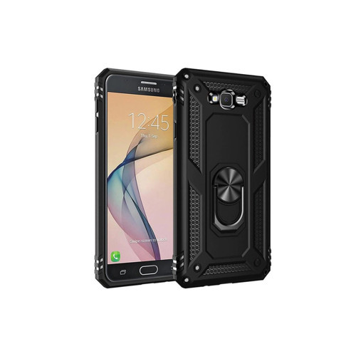 Galaxy J7 Kılıf Sofya Yüzüklü Kapak - Siyah