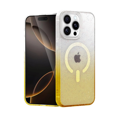 İphone 15 Pro Max Pummel Shiny Magsafe Kapak - Gold
