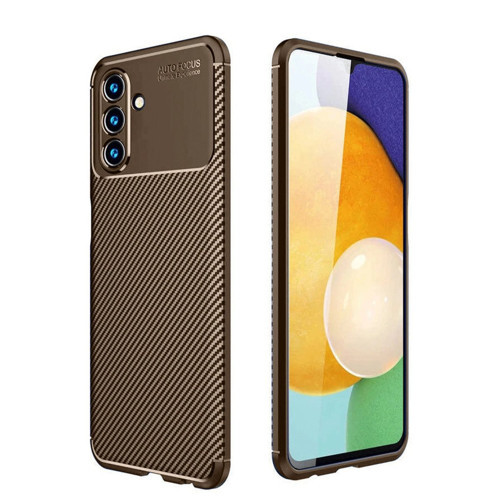 Galaxy A36 Kılıf Auto Fus Karbon Kapak - Kahverengi