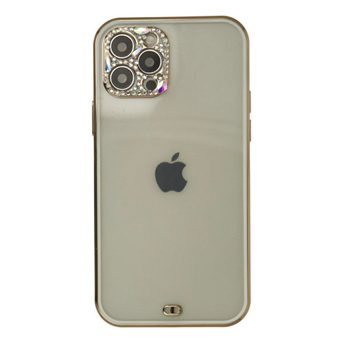 İphone 12 Pro Max Kılıf Liva Taşlı - Beyaz