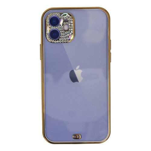 İphone 12 Kılıf Liva Taşlı - Mor