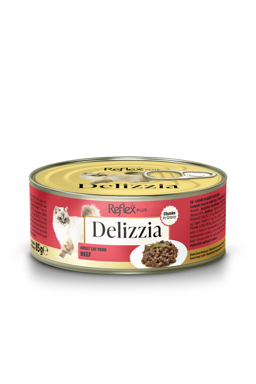 Delizzia Sos İçinde Parça Dana Etli Yetişkin Kedi Maması (85 g)