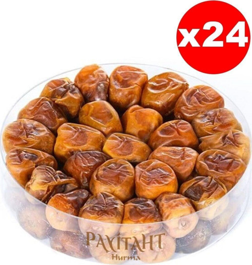 Medine Cassim Kasim Sukkari Rutab Duble Taze -Yaş Hurma 12 kg Tabak Hurma Yumuşak 24 Paket Set
