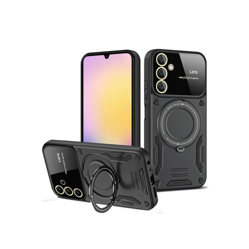 Galaxy S25 Plus Kılıf Joy Lens Standlı Kapak - Siyah