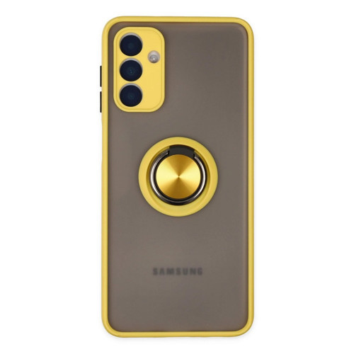 Galaxy A04S Kılıf Montreal Yüzüklü Kapak - Sarı