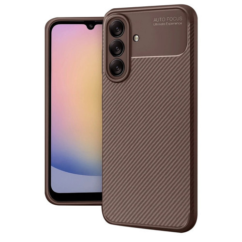 Galaxy A56 Kılıf Auto Fus Karbon Kapak - Kahverengi