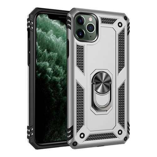 İphone 11 Pro Max Kılıf Sofya Yüzüklü Kapak - Gümüş