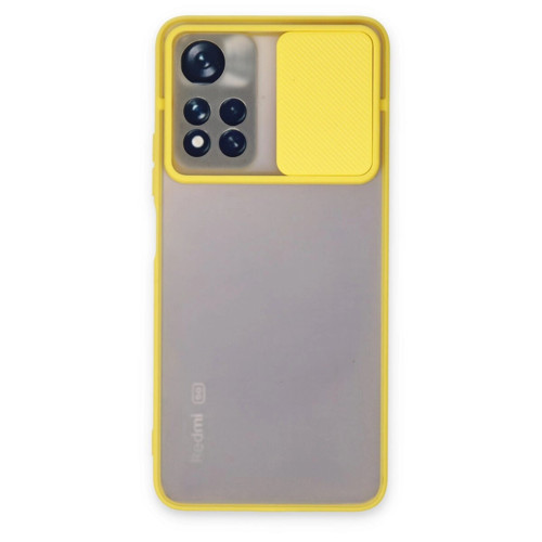 Note 11 Pro Plus 5G Kılıf Palm Buzlu Kamera Sürgülü - Sarı