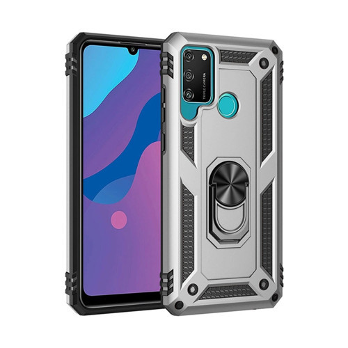 Huawei Y6P Kılıf Sofya Yüzüklü Kapak - Gümüş