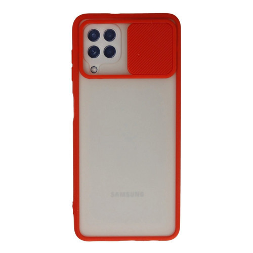 Galaxy A22 Kılıf Palm Buzlu Kamera Sürgülü - Kırmızı
