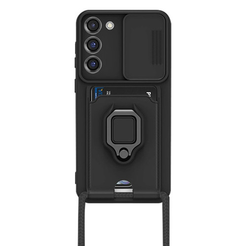 Galaxy S23 Plus Kılıf Zuma Kartvizitli Yüzüklü - Siyah