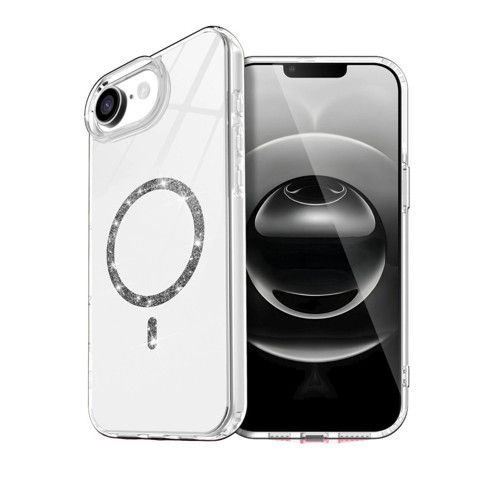 İphone 16E Live Diamond Magsafe Kapak - Şeffaf