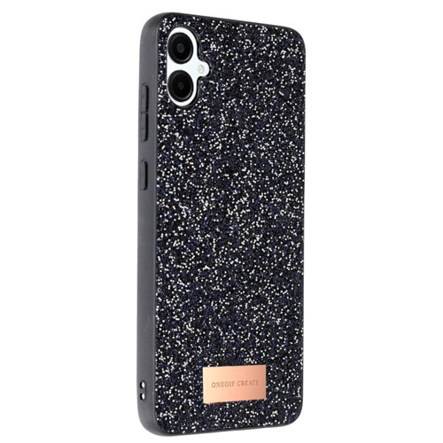 Onegif Galaxy A06 Bright Simli Kapak - Siyah