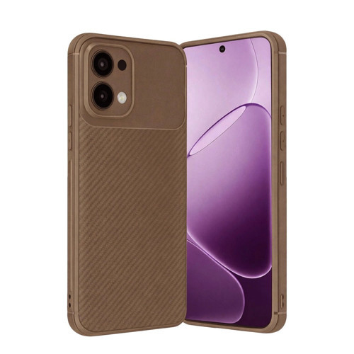 A6 Pro 4G Auto Fus Karbon Kapak - Kahverengi
