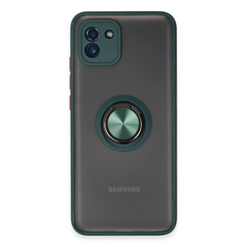 Galaxy A03 Kılıf Montreal Yüzüklü Kapak - Yeşil