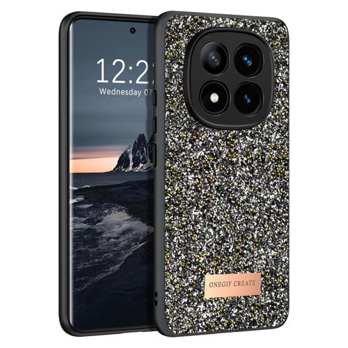 Onegif Note 14 Pro 4G Bright Simli Kapak - Gümüş