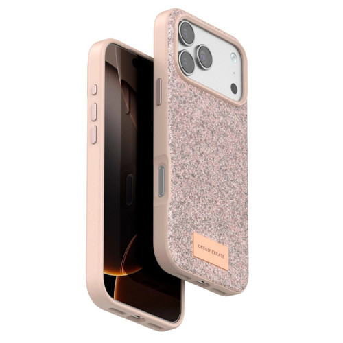 Onegif İphone 17 Pro Max Bright Simli Kapak - Pembe