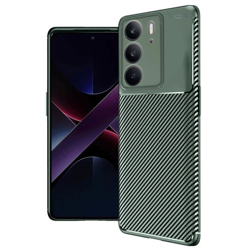 Realme C75 4G Auto Fus Karbon Kapak - Koyu Yeşil