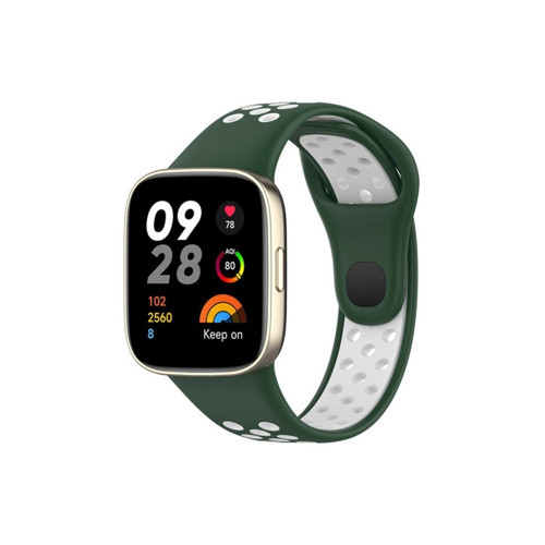 Watch 3 Spor Delikli Kordon - Haki Yeşil-beyaz