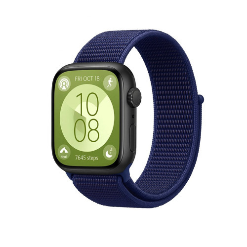 Huawei Fit 4 Hasırlı Cırtcırtlı Kordon - Lacivert-Mürdüm