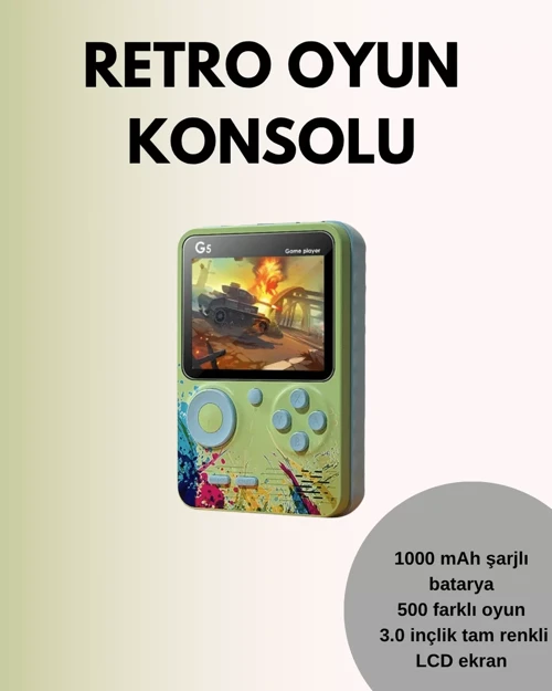 ieg™ TV Bağlantılı 500 Oyunlu Mini Gameboy Konsol