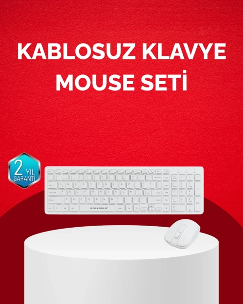 ieg™ Tam Boy Kablosuz Klavye Mouse Seti - Gelişmiş Bağlantı ve Sessiz Performans